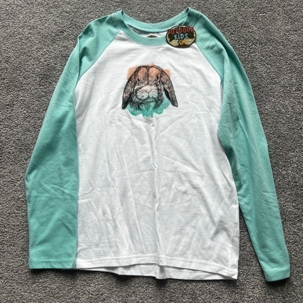 Bass Pro Shops Outdoor Kids Bunny Raglan Shirt Size Youth XL